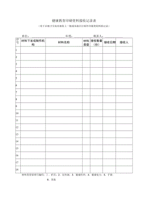 健康教育印刷资料接收记录表.docx