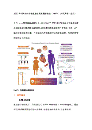 2023年EAS纯合子家族性高胆固醇血症（HoFH）共识声明（全文）.docx