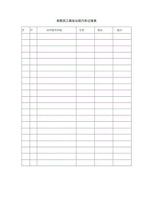 公司有限员工乘坐出租汽车记录表.docx