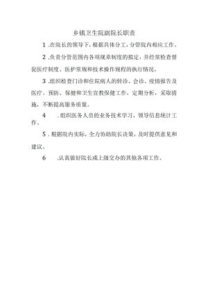 乡镇卫生院副院长职责.docx