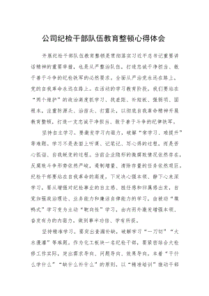 公司纪检干部队伍教育整顿心得体会范文3篇.docx