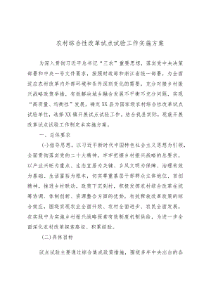 农村综合性改革试点试验工作实施方案.docx