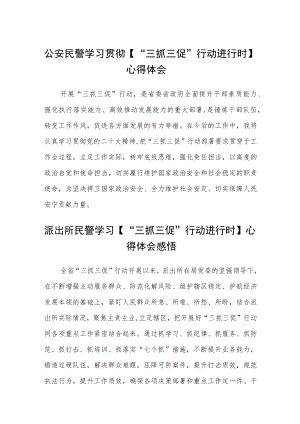 公安民警学习贯彻【“三抓三促”行动进行时】心得体会合篇【三篇】.docx