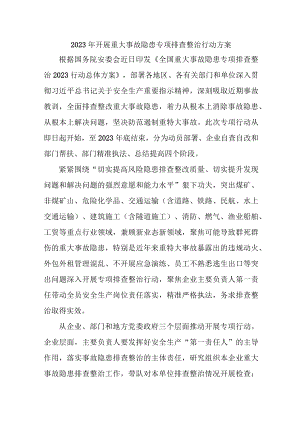 国企单位2023年开展重大事故隐患专项排查整治行动方案 （合计9份）.docx