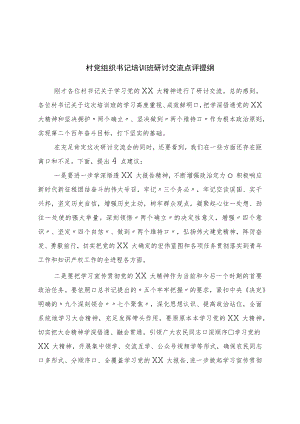 村党组织书记培训班研讨交流点评提纲.docx