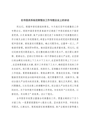 在市国资系统巡察整改工作专题会议上的讲话.docx