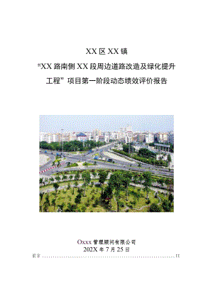 XX道路改造及绿化提升工程（绿化管养保洁项目）动态绩效评价第一阶段报告.docx