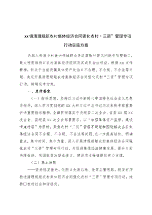 镇清理规范农村集体经济合同强化农村“三资”管理专项行动实施方案.docx