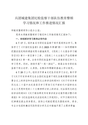 城建集团纪检监察干部队伍教育整顿学习情况和工作推进情况汇报.docx