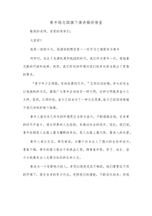 青年励志国旗下演讲稿供借鉴.docx