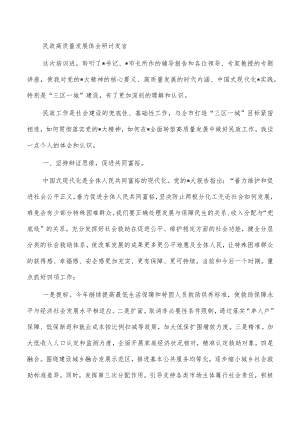 民政高质量发展体会研讨发言.docx