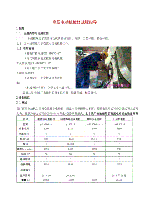 高压电动机检修规程指导.docx