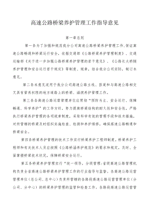 高速公路桥梁养护管理工作指导意见.docx