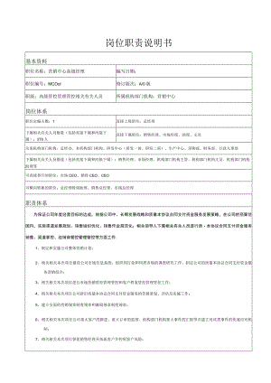 办公文档范本营销中心高级经理职责说明书.docx