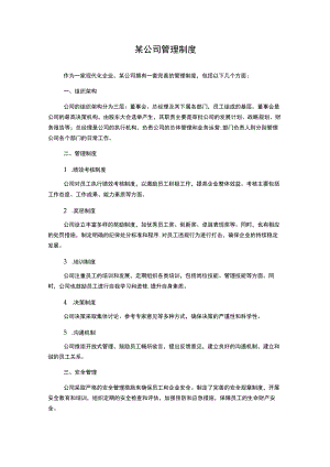 某公司管理制度.docx