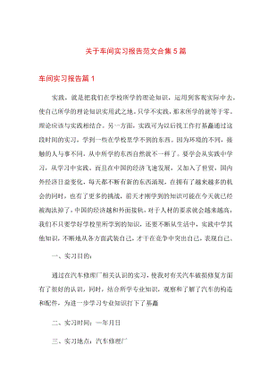 关于车间实习报告范文合集5篇.docx