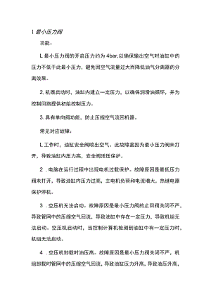 螺杆空压机五大阀件用途及故障处理.docx