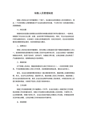 销售人员管理制度.docx