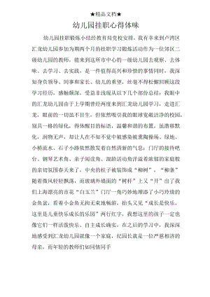 幼儿园挂职心得体会.docx