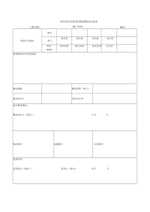 项目部安全检查及隐患整改记录表.docx