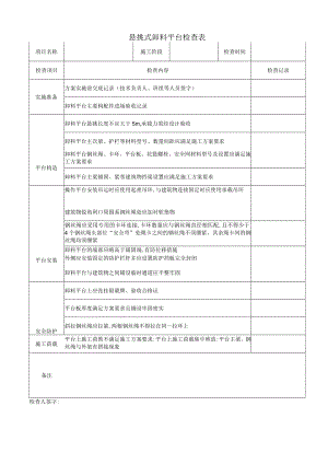悬挑式卸料平台检查表.docx