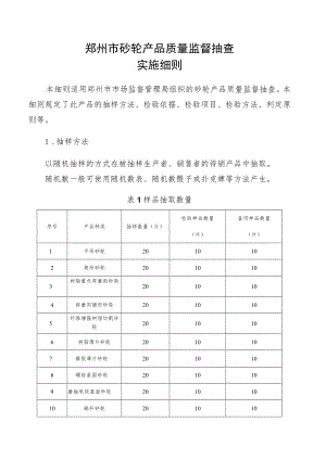 郑州市砂轮产品质量省监督抽查实施细则.docx