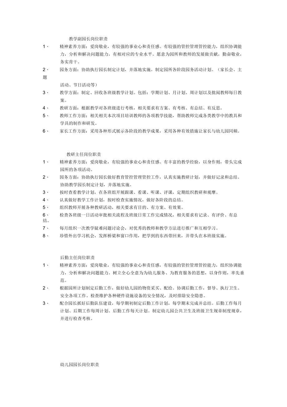办公文档范本幼儿园各岗位职责[].docx_第1页