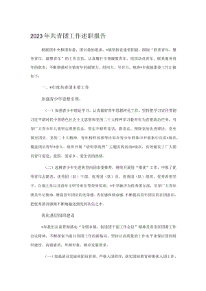2023年共青团工作述职报告.docx