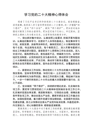 街道社区党员干部学习党的二十大精神个人心得体会(参考范文三篇).docx