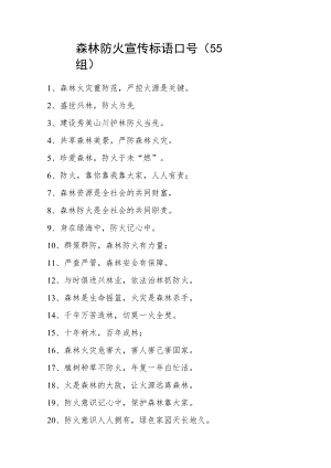 森林防火宣传标语口号55组.docx