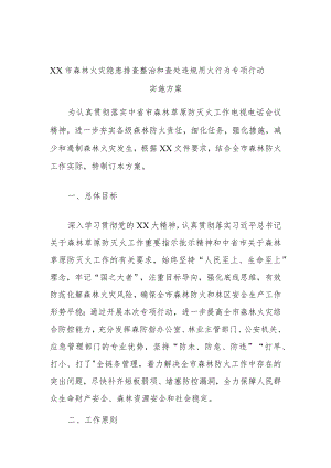 xx市森林火灾隐患排查整治和查处违规用火行为专项行动实施方案.docx