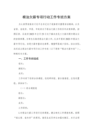 根治欠薪专项行动工作专班方案.docx