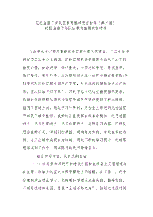 纪检监察干部队伍教育整顿发言材料(共二篇).docx