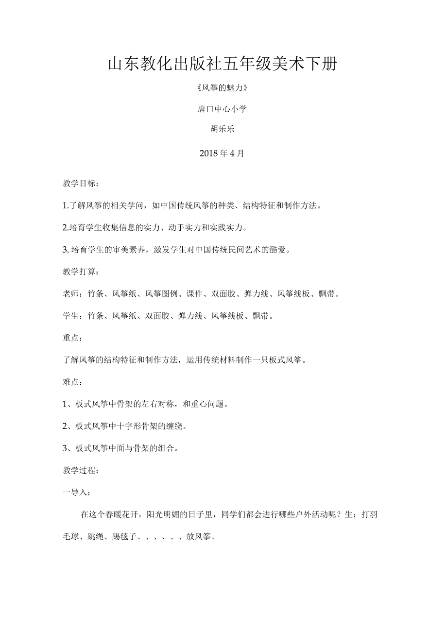 风筝的魅力教案.docx_第1页