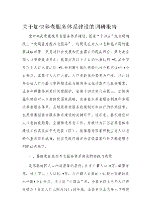 关于加快养老服务体系建设的调研报告.docx