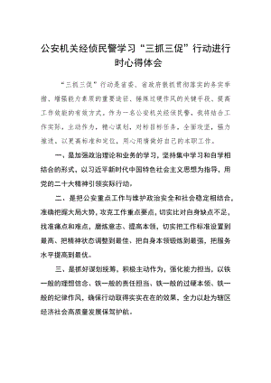 公安机关经侦民警学习“三抓三促”行动进行时心得体会(精选3篇).docx