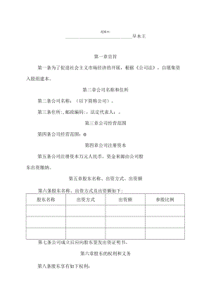 有限责任公司章程(空白标准版).docx