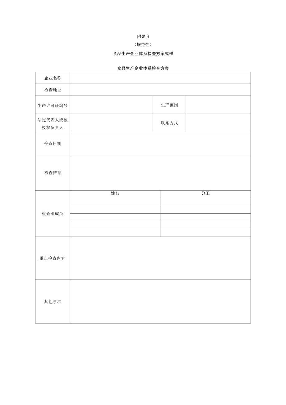 食品生产企业体系检查工作计划、方案式样、检查要点表、承诺书式、反馈表式样.docx_第2页
