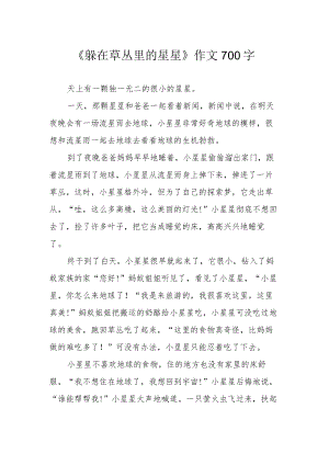 《躲在草丛里的星星》作文700字.docx