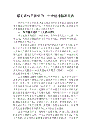 学习宣传贯彻党的二十大精神情况报告范文(精选3篇).docx