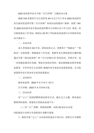 2023年应届大学生开展“百日冲刺”主题活动方案.docx