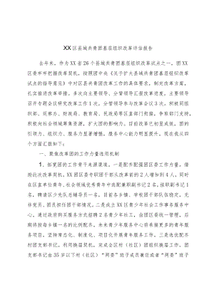 XX区县域共青团基层组织改革评估报告.docx