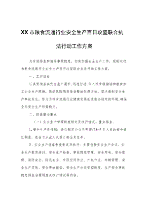 XX市粮食流通行业安全生产百日攻坚联合执法行动工作方案.docx
