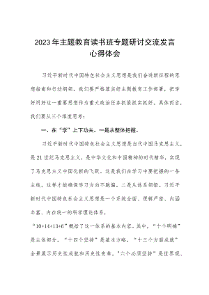 审计干部2023年主题教育读书班专题研讨交流发言心得体会三篇.docx