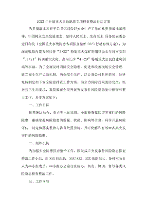 市区医院2023年开展重大事故隐患专项排查整治行动方案 合计4份.docx