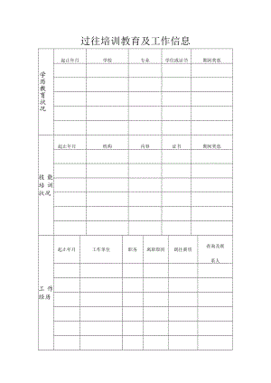 过往培训教育及工作信息.docx