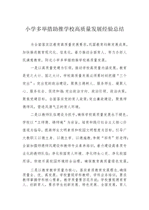 小学多举措助推学校高质量发展经验总结.docx