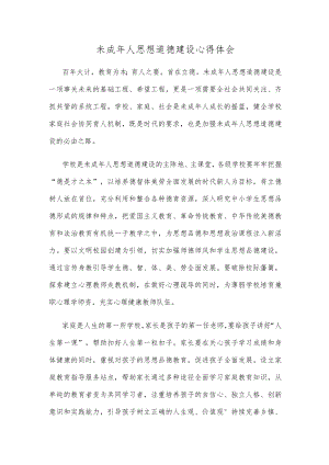 未成年人思想道德建设心得体会.docx