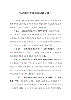 新兴组织党建存在问题及建议.docx