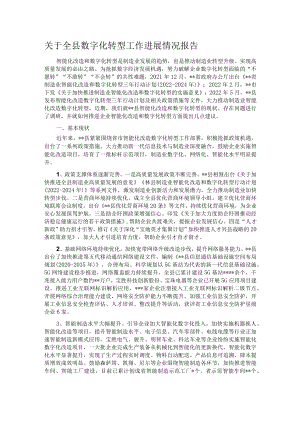 关于全县数字化转型工作进展情况报告.docx